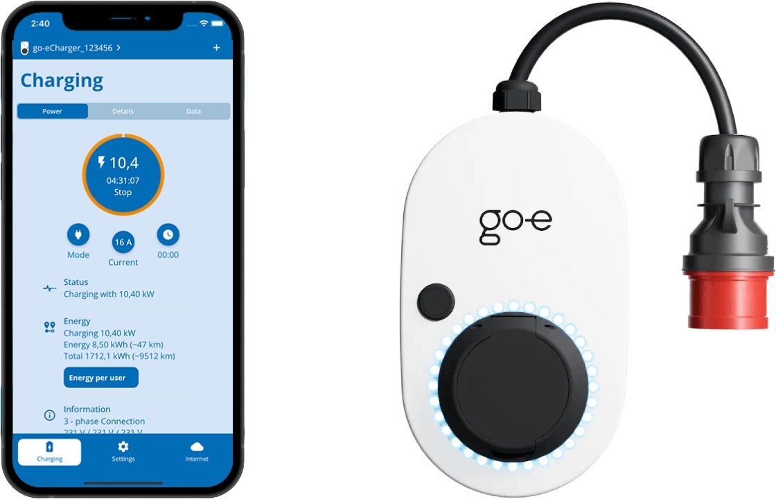 go-e portabel laddbox med app