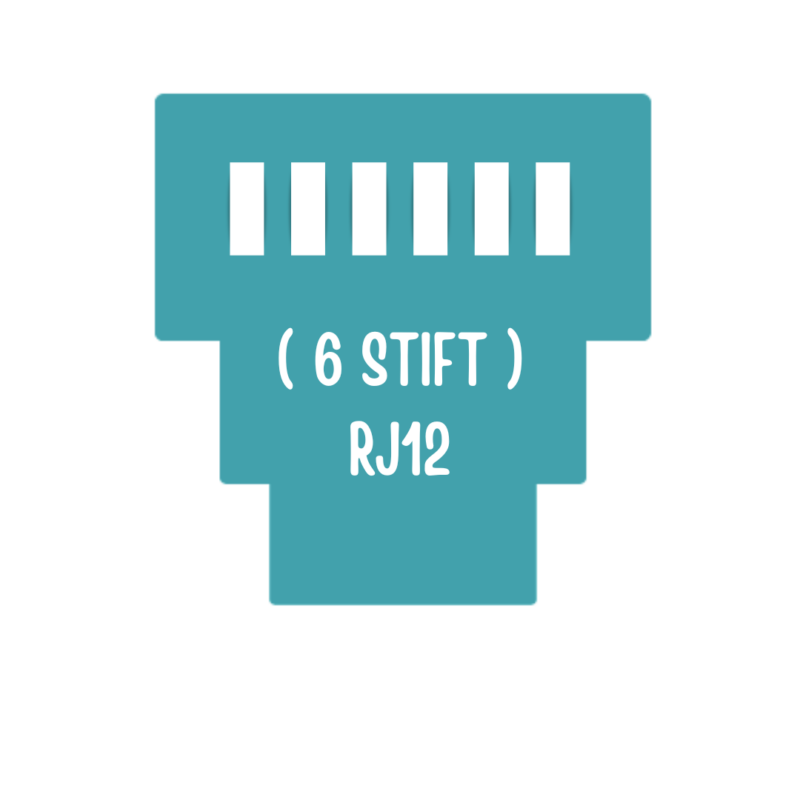 Grafisk illustration av port RJ12 P1-port