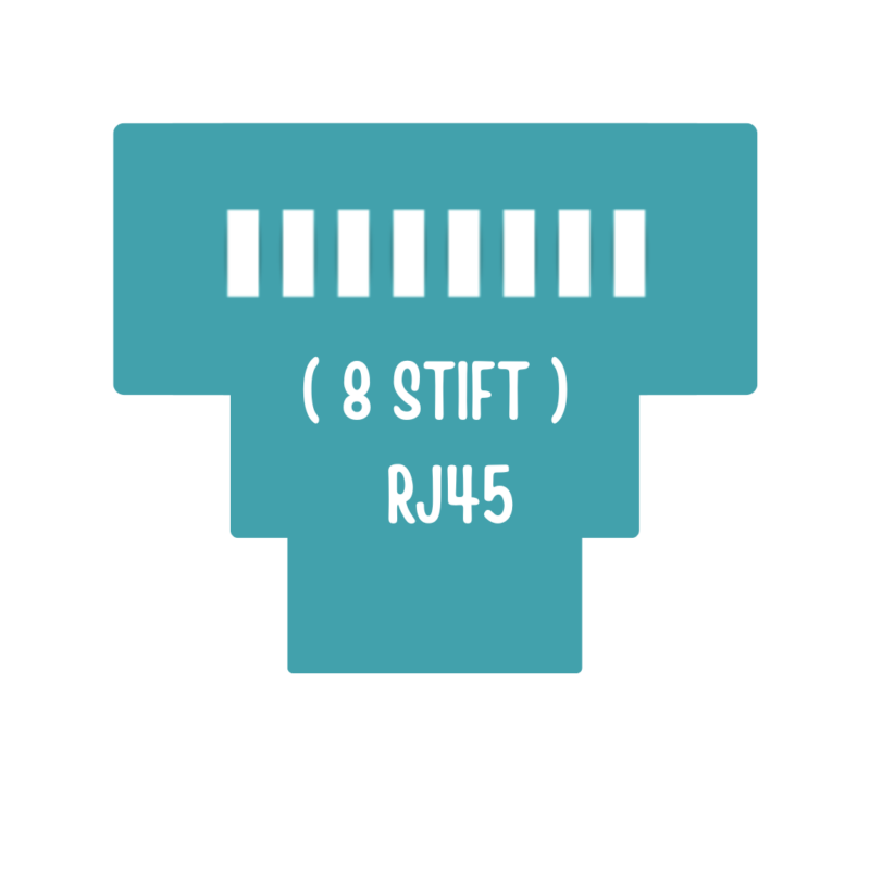 Grafisk illustration av en RJ45 port
