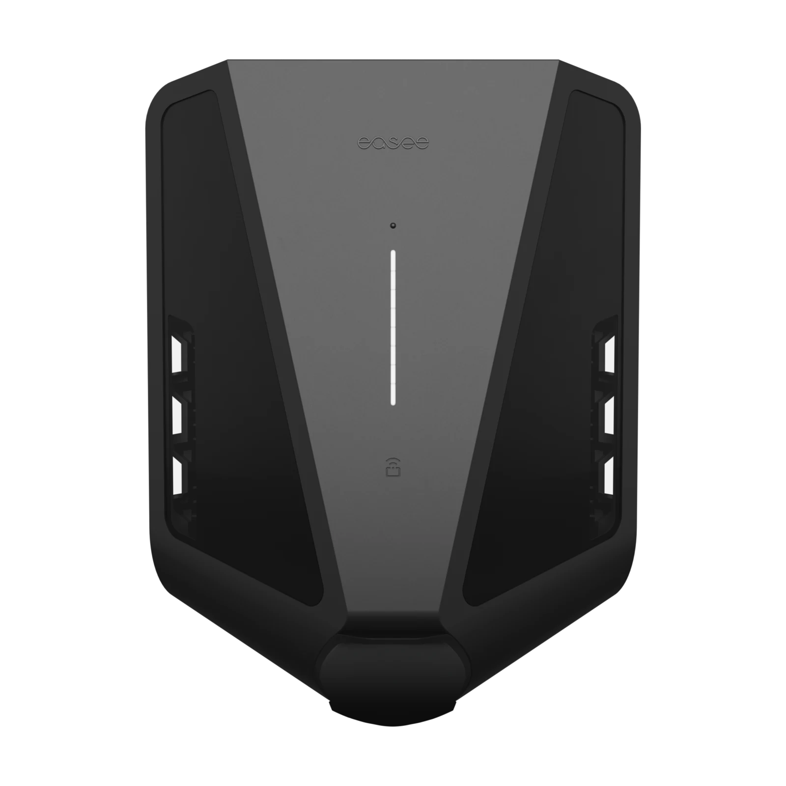 Front view of the black Easee Charge Max EV charger