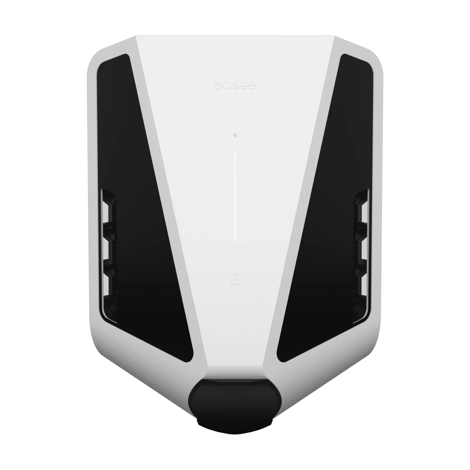 Front view of the white Easee Charge Max EV charger