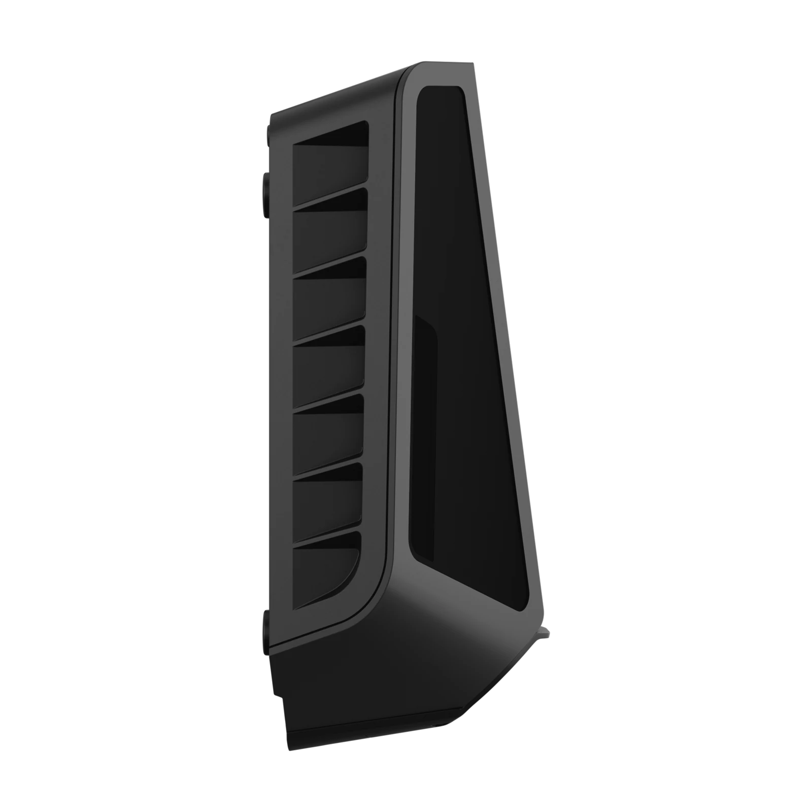 Side profile view of the black Easee Charge Max EV charger