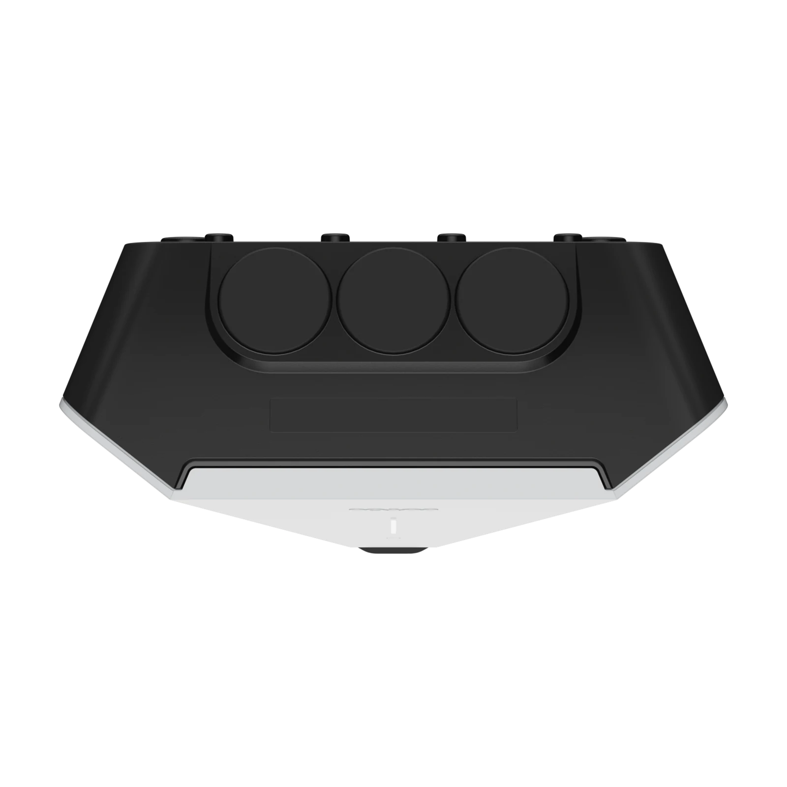 Top-down view of the white Easee Charge Max charger showing the three cable-holder loops